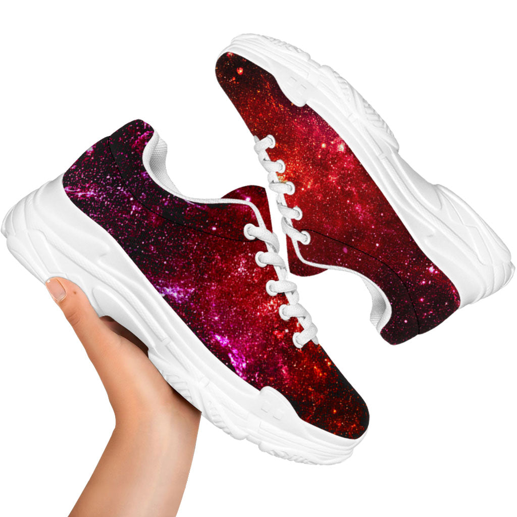 Fiery Nebula Universe Galaxy Space Print White Chunky Shoes
