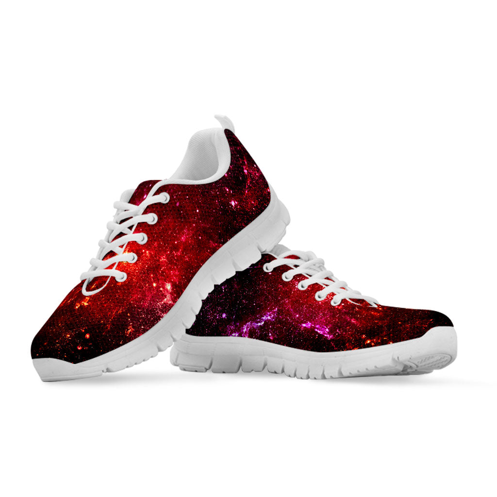 Fiery Nebula Universe Galaxy Space Print White Running Shoes