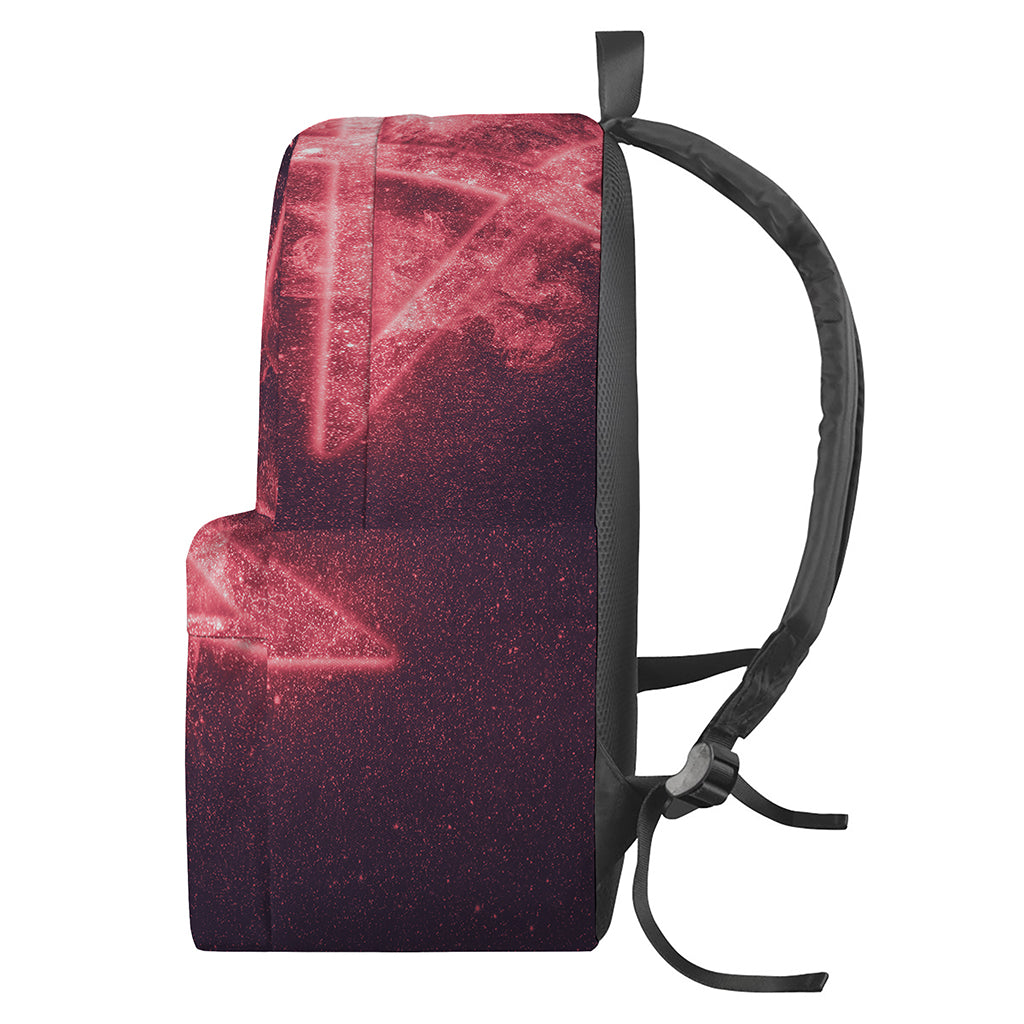 Fiery Reversed Pentagram Print Backpack
