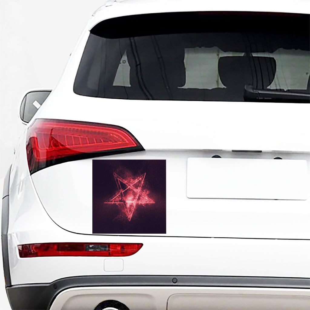 Fiery Reversed Pentagram Print Car Sticker