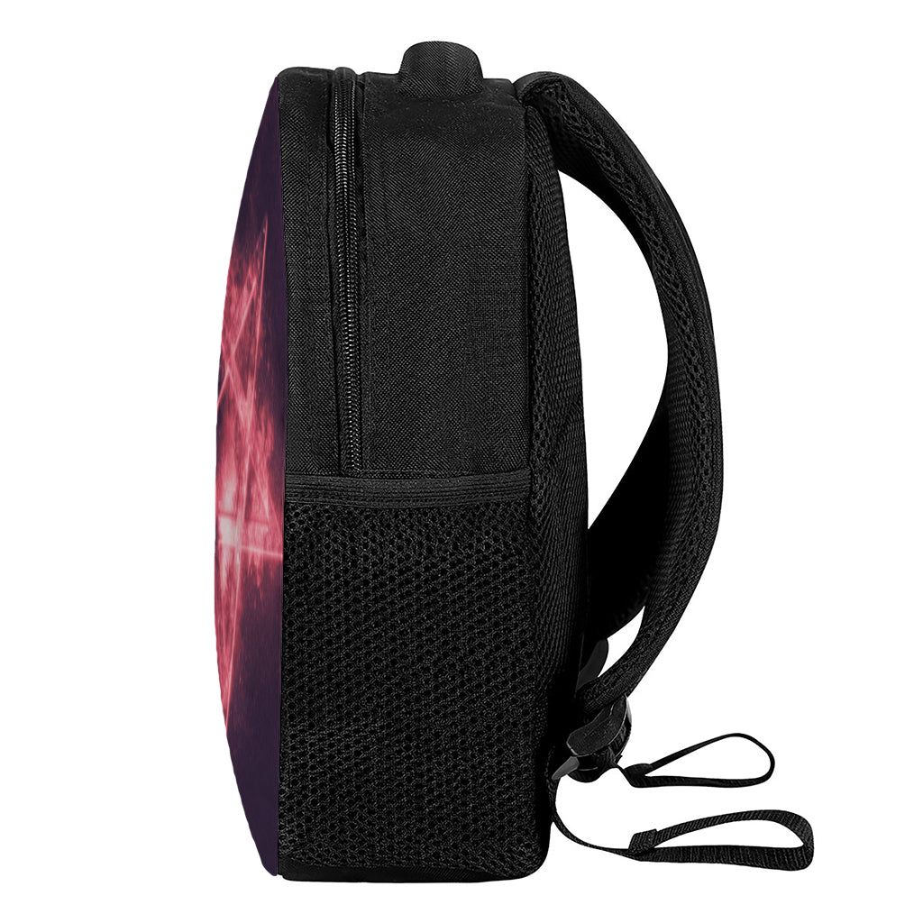 Fiery Reversed Pentagram Print Casual Backpack
