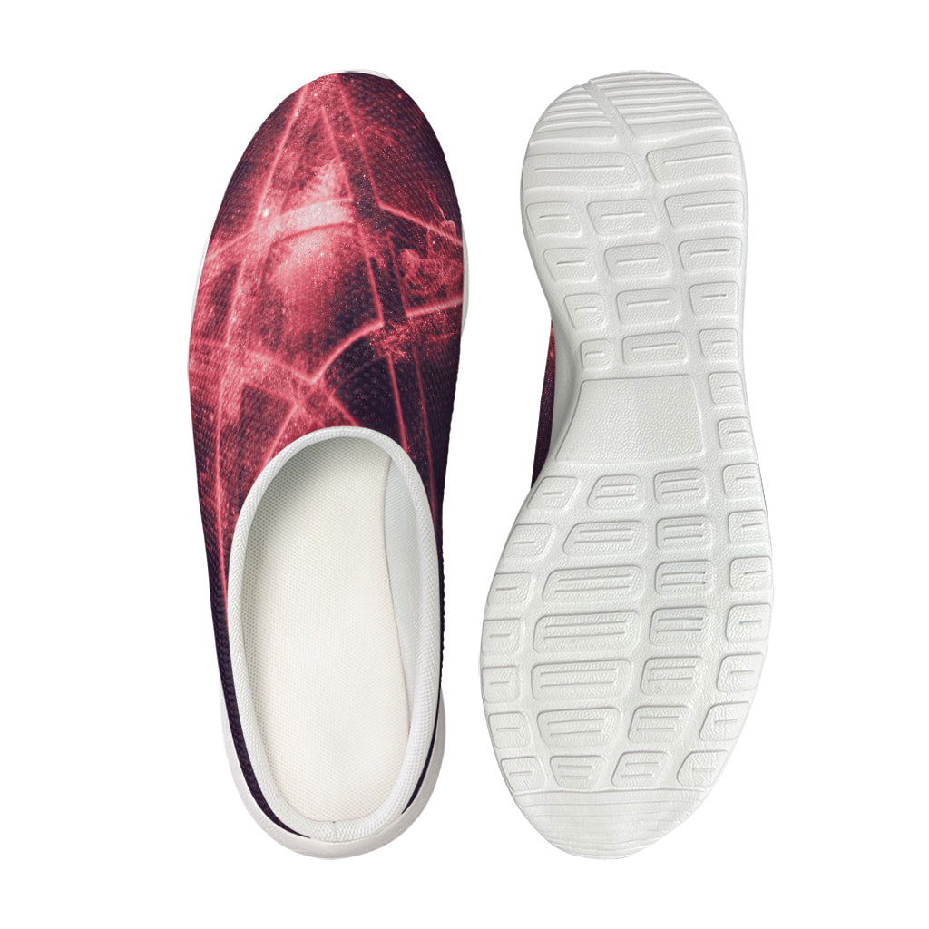 Fiery Reversed Pentagram Print Mesh Casual Shoes