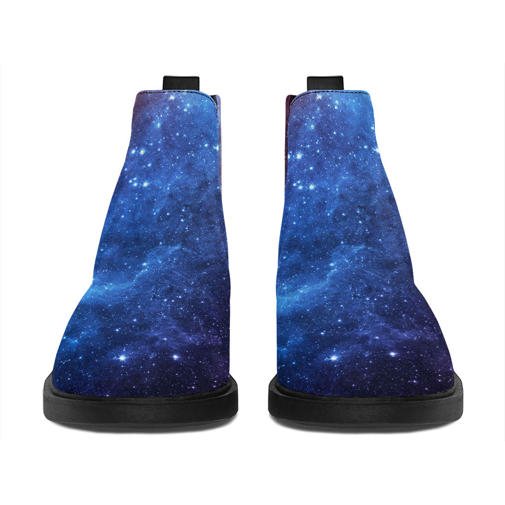 Fiery Universe Nebula Galaxy Space Print Flat Ankle Boots