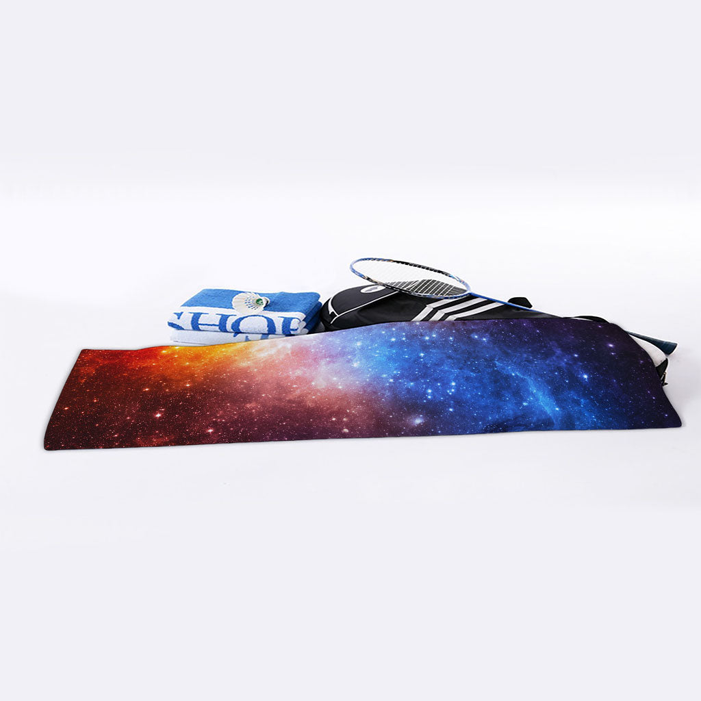 Fiery Universe Nebula Galaxy Space Print Sports Towel