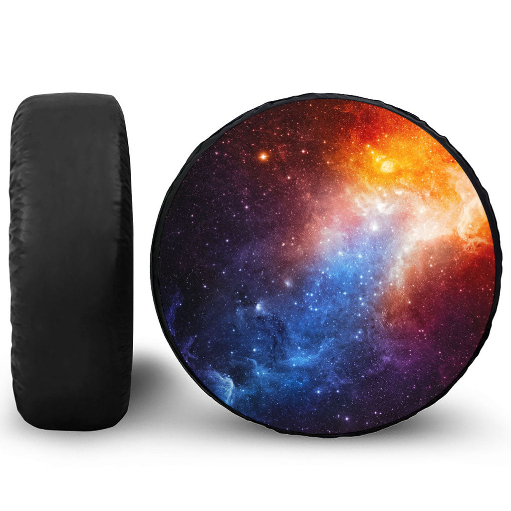 Fiery Universe Nebula Galaxy Space Print Tire Cover