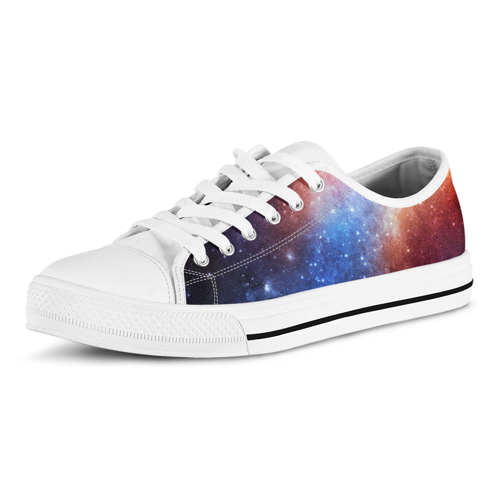 Fiery Universe Nebula Galaxy Space Print White Low Top Sneakers