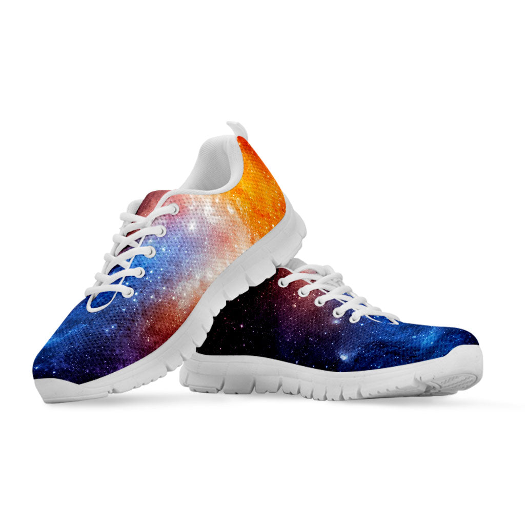 Fiery Universe Nebula Galaxy Space Print White Running Shoes
