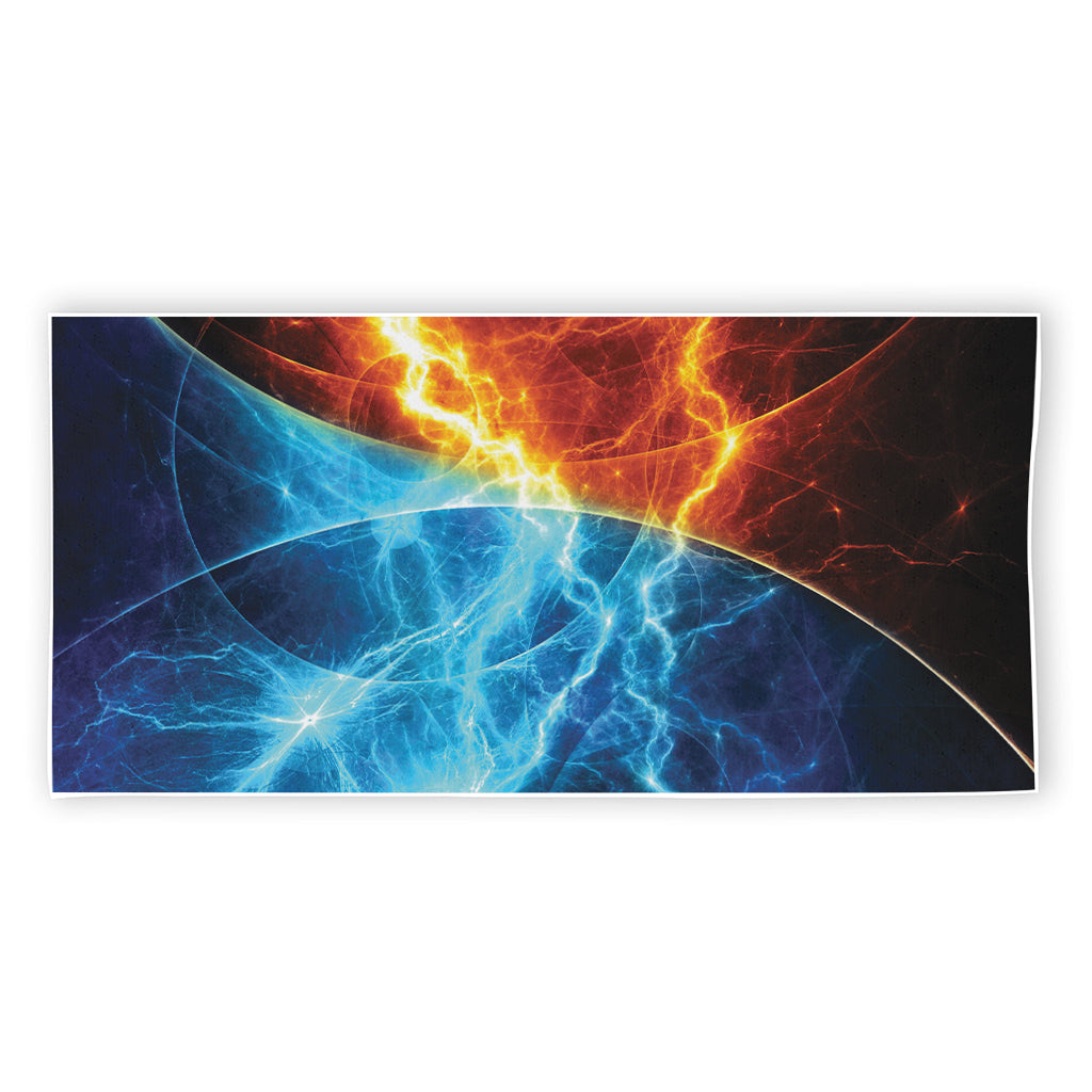 Fire And Ice Energy Print Beach Towel