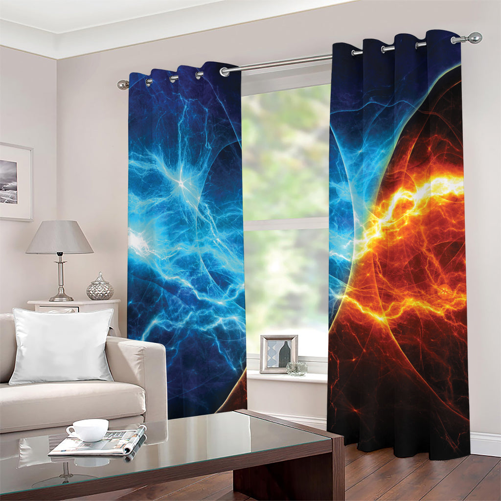 Fire And Ice Energy Print Grommet Curtains