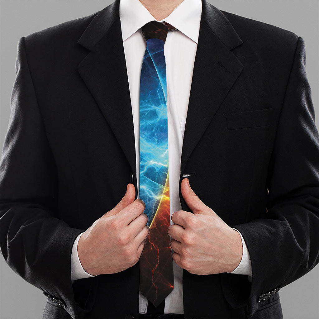 Fire And Ice Energy Print Necktie