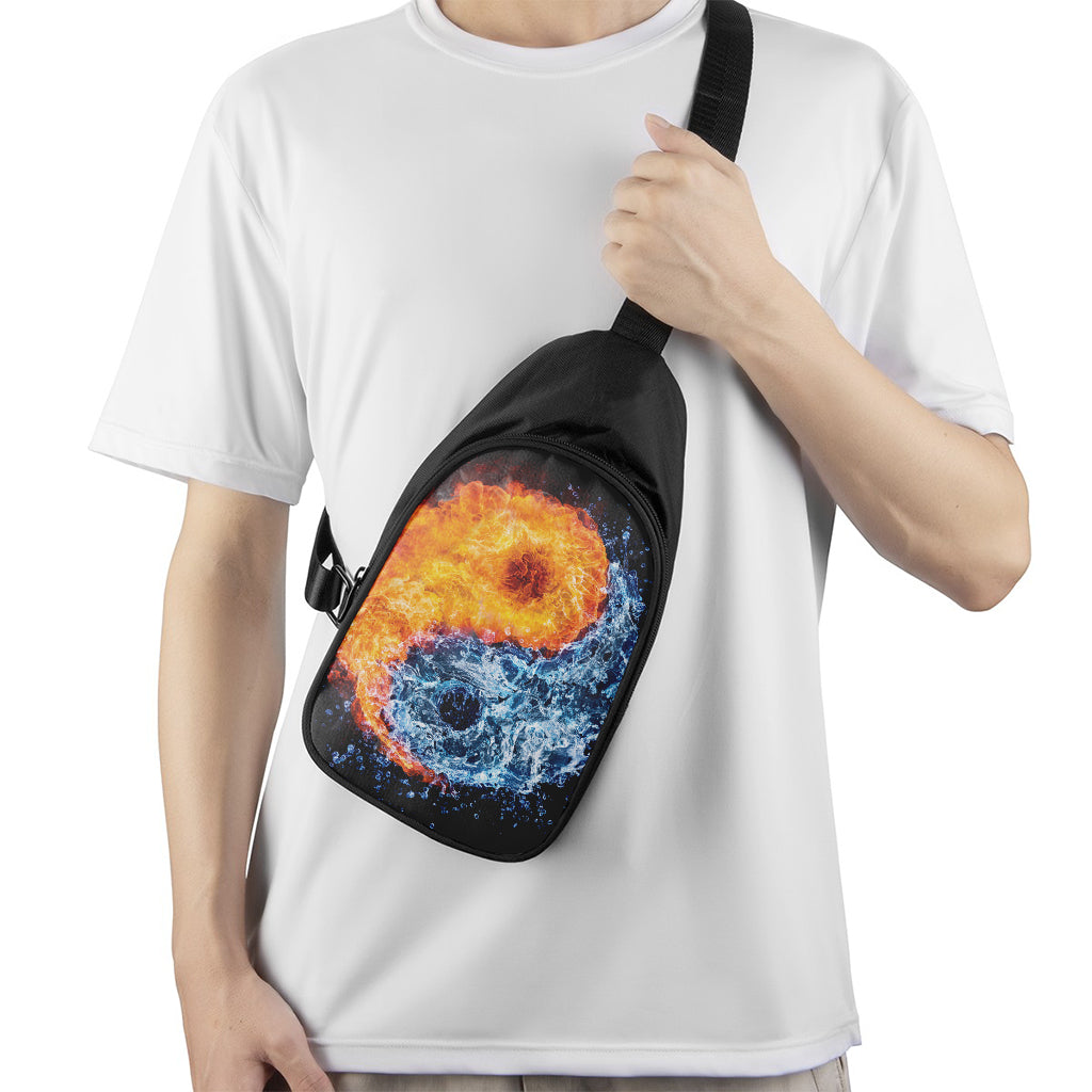 Fire And Water Yin Yang Print Chest Bag