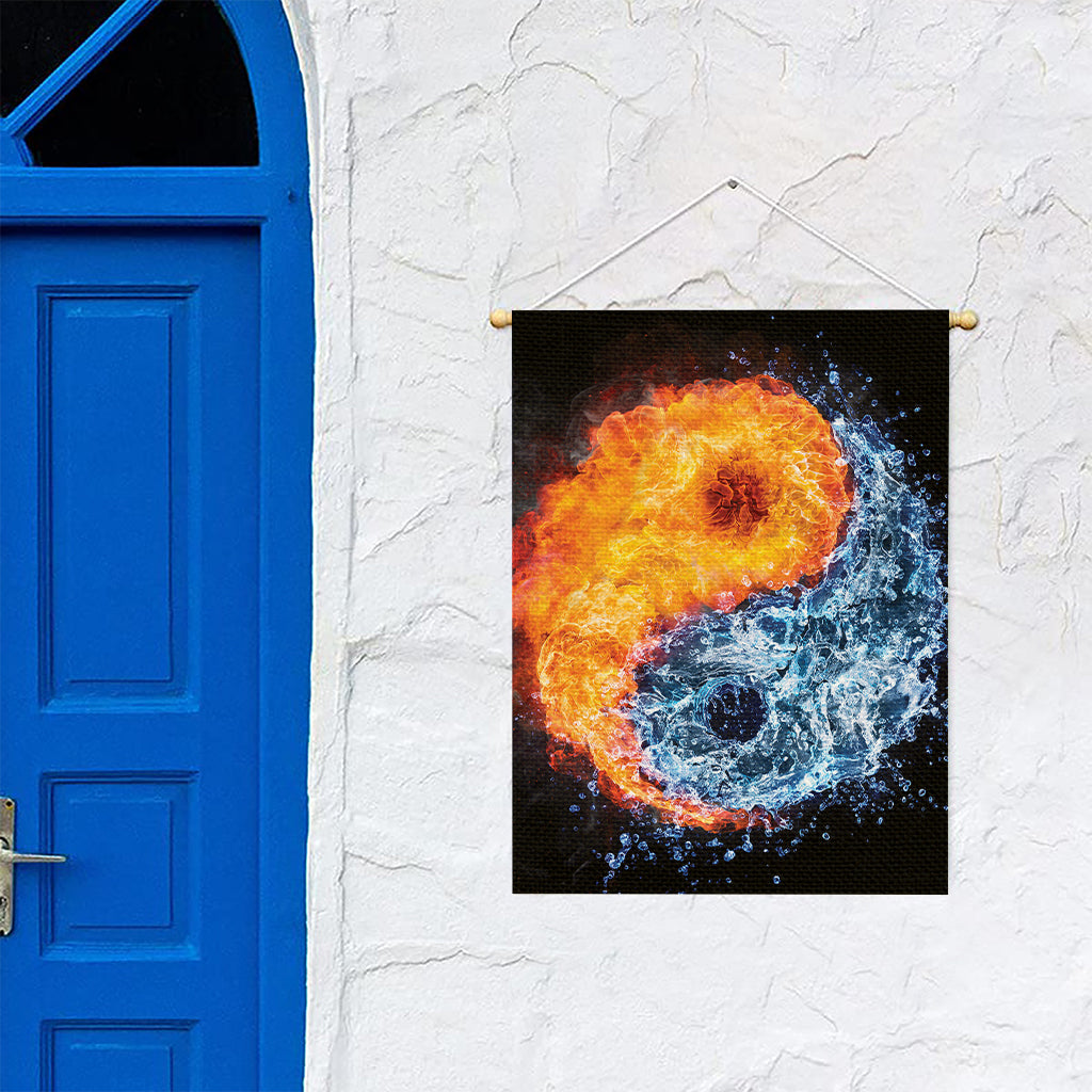 Fire And Water Yin Yang Print Garden Flag