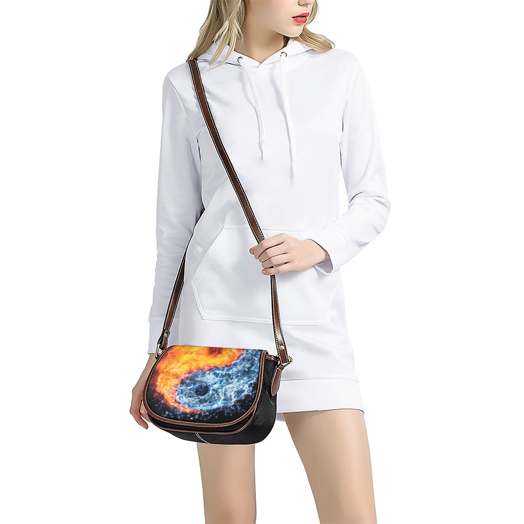Fire And Water Yin Yang Print Saddle Bag