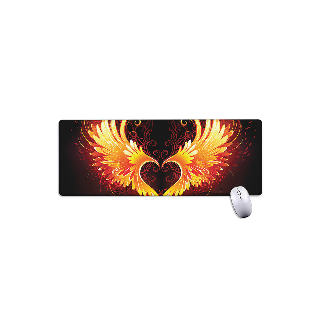 Fire Angel Wings Print Extended Mouse Pad