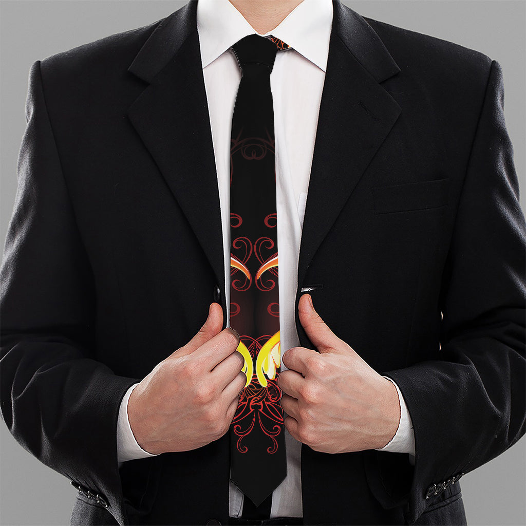 Fire Angel Wings Print Necktie
