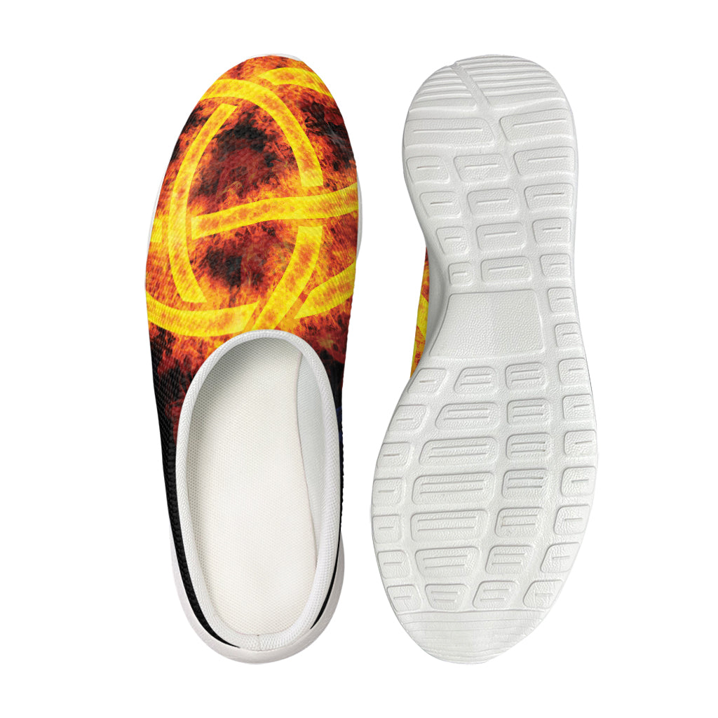 Fire Celtic Knot Print Mesh Casual Shoes