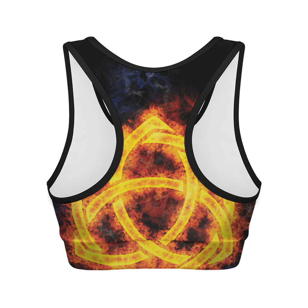 Fire Celtic Knot Print Women's Sports Bra