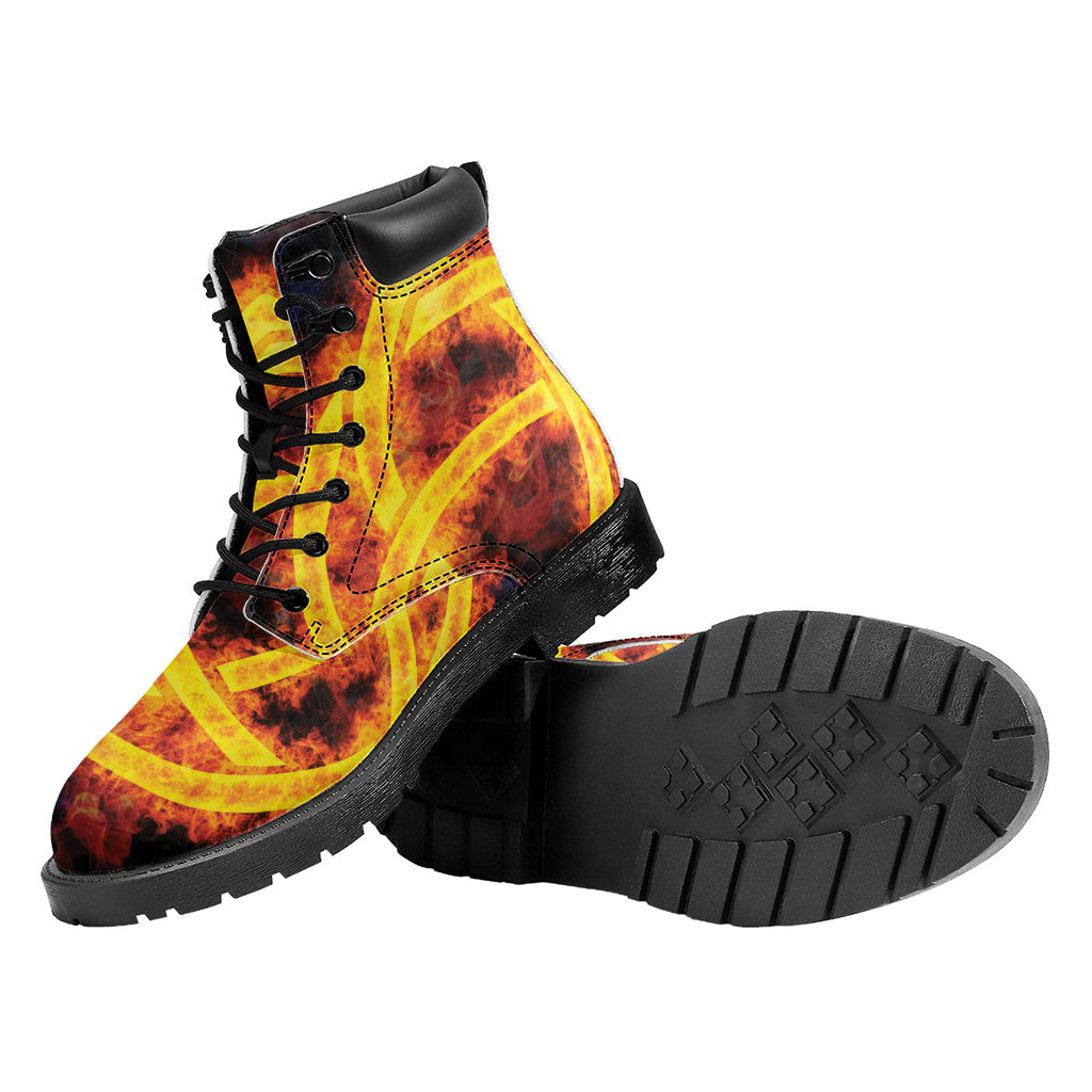 Fire Celtic Knot Print Work Boots