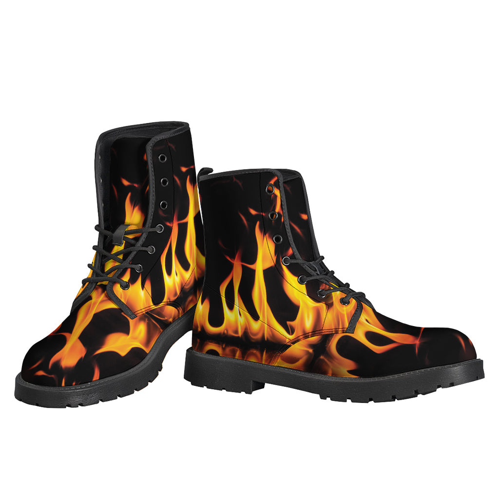 Fire Flame Burning Print Backpack