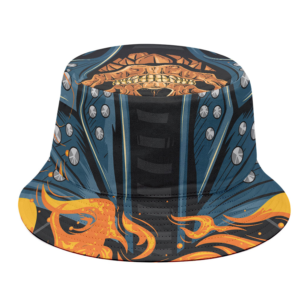 Fire Punk Devil Print Bucket Hat