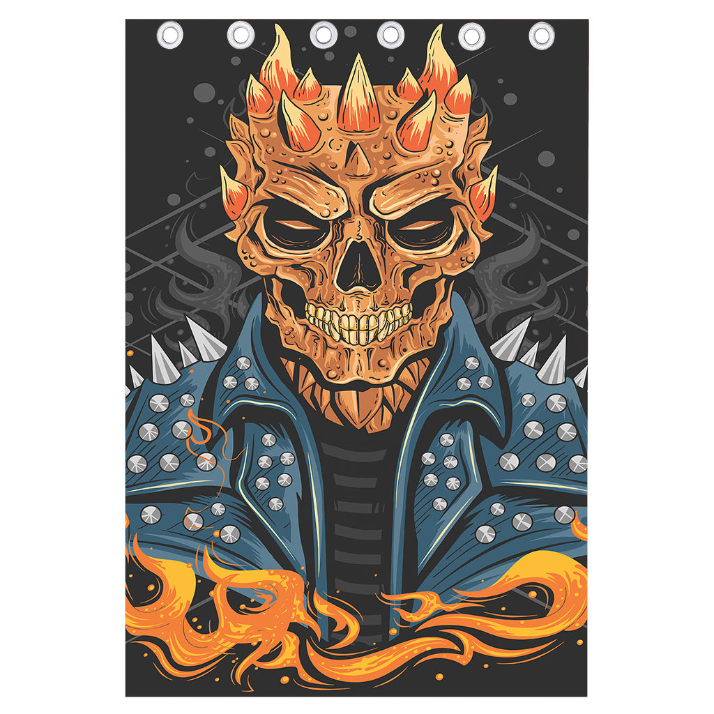 Fire Punk Devil Print Curtain