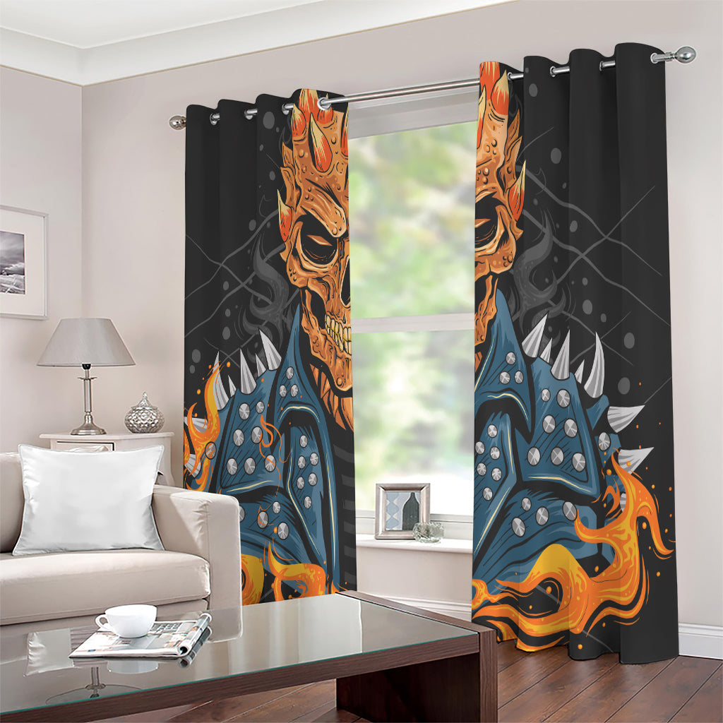 Fire Punk Devil Print Extra Wide Grommet Curtains