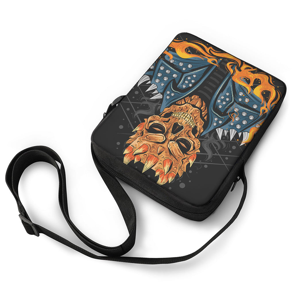 Fire Punk Devil Print Rectangular Crossbody Bag