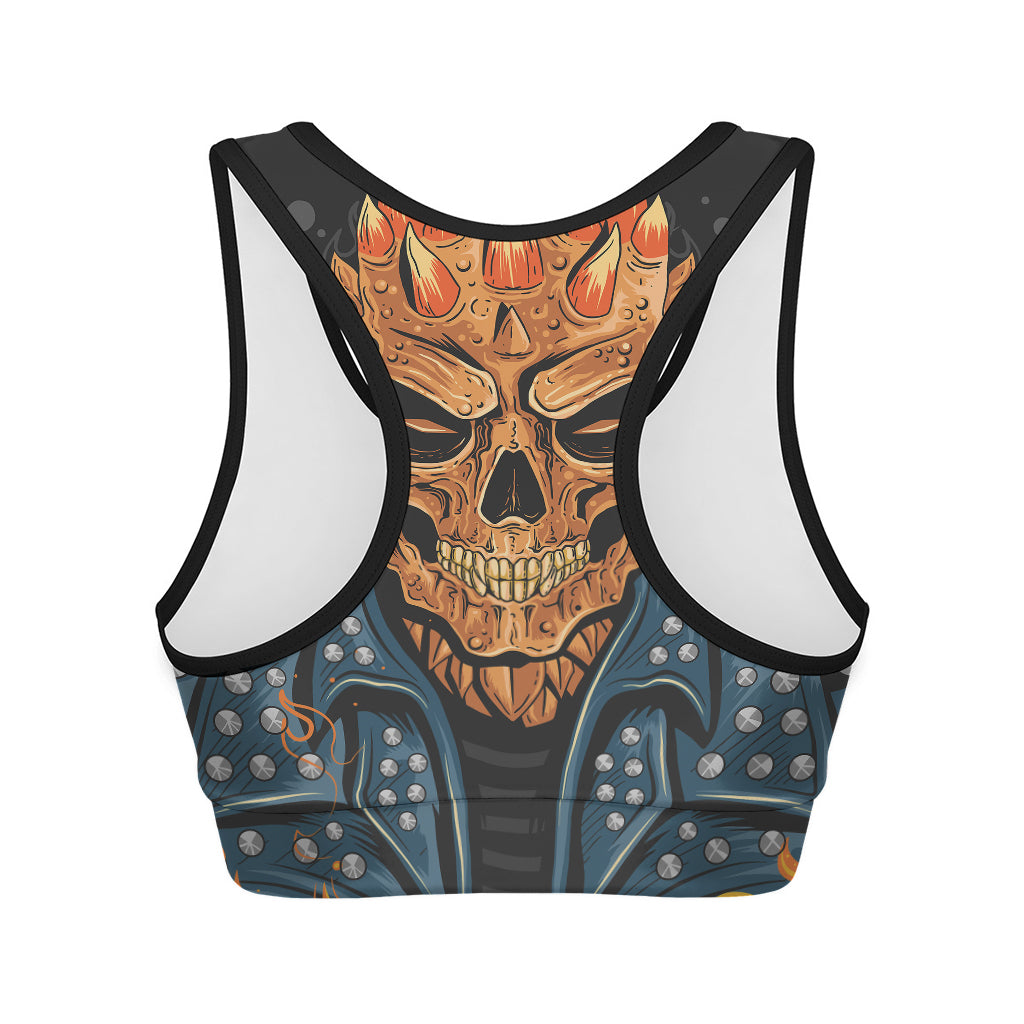 Fire Punk Devil Print Women's Sports Bra
