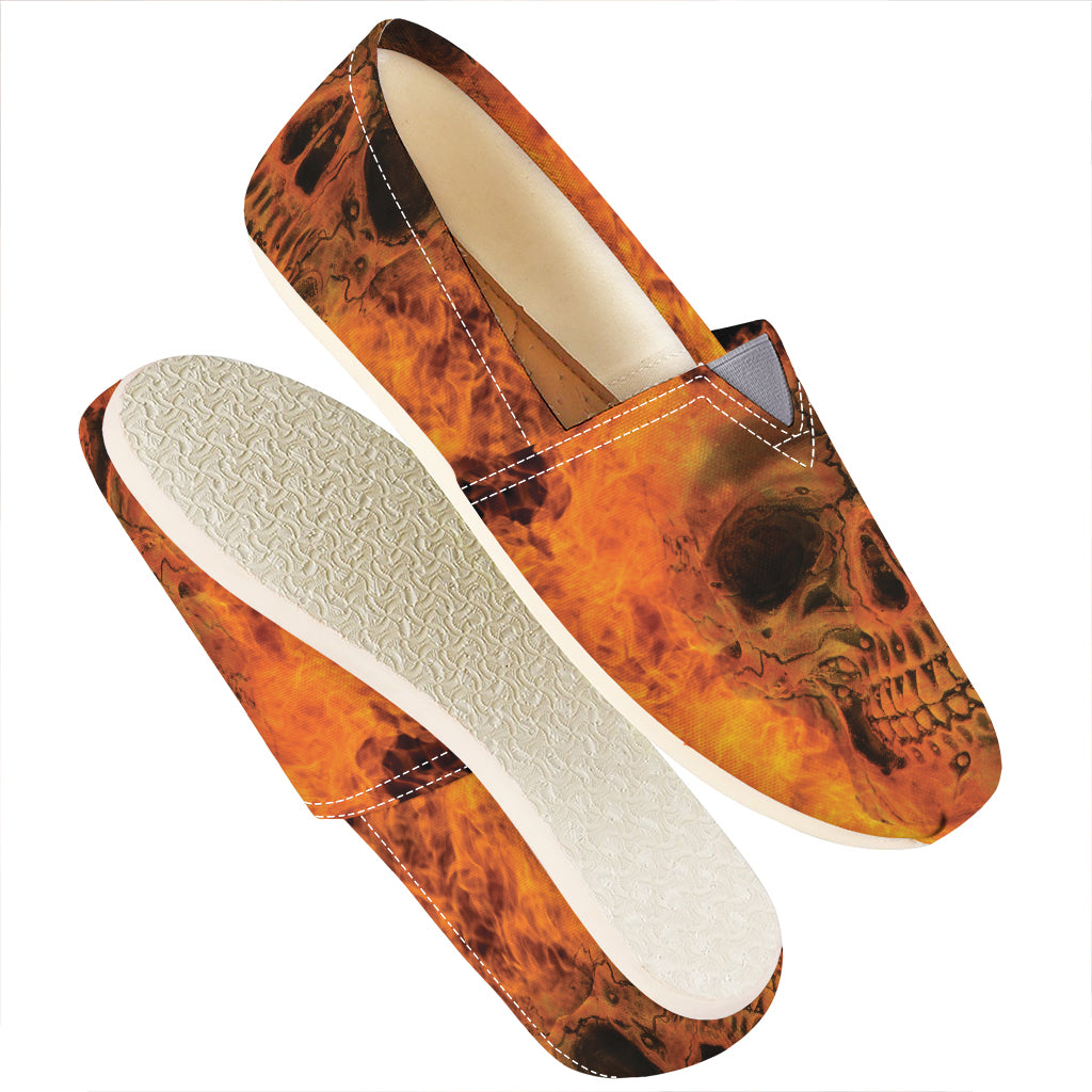 Fire Skull Print Casual Shoes