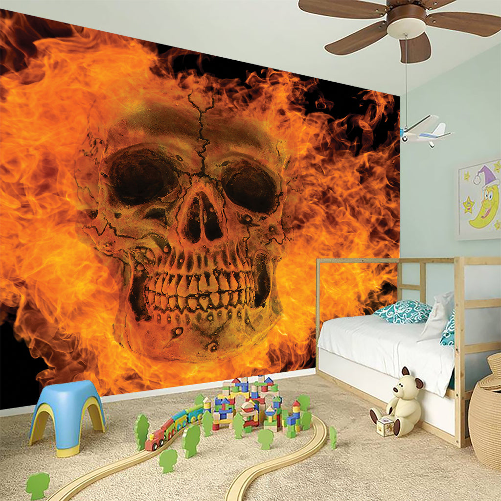 Fire Skull Print Wall Sticker
