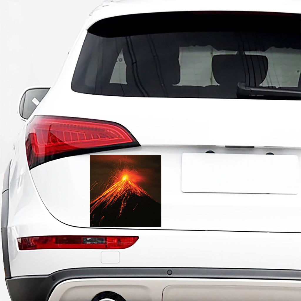 Fire Volcano Print Car Sticker