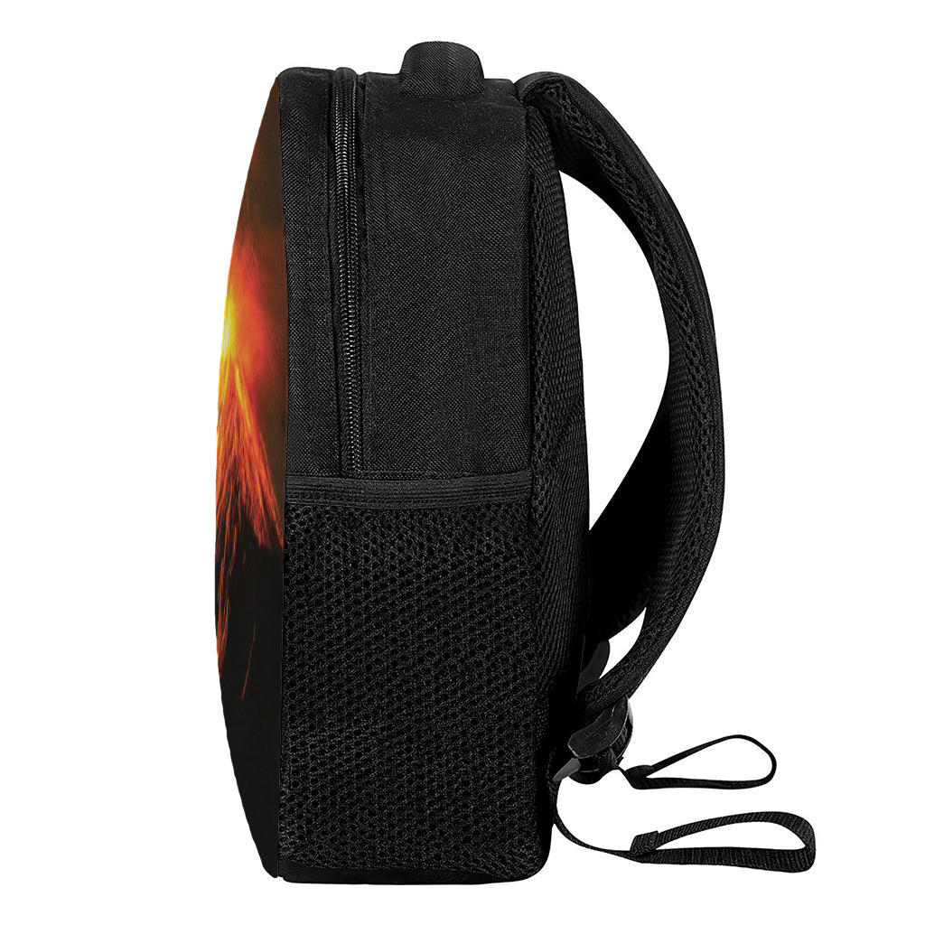 Fire Volcano Print Casual Backpack
