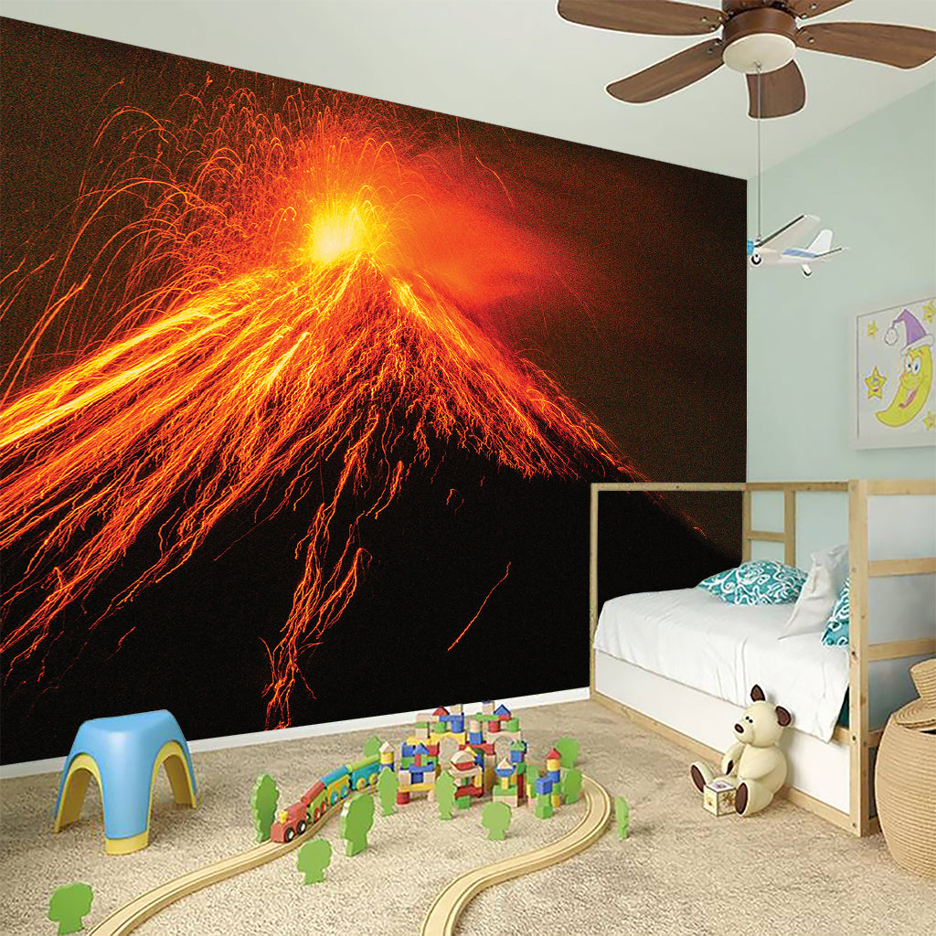 Fire Volcano Print Wall Sticker