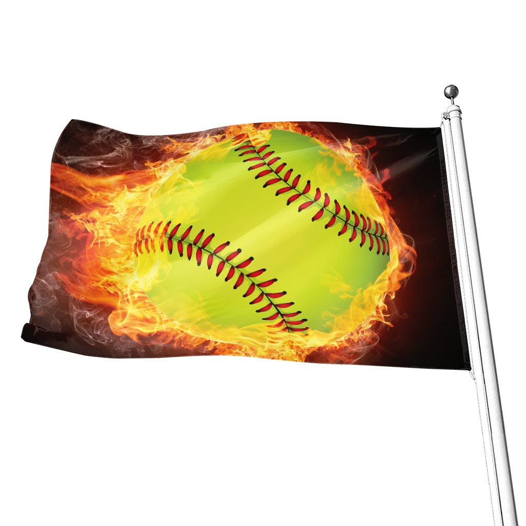 Fireball Softball Print Flag
