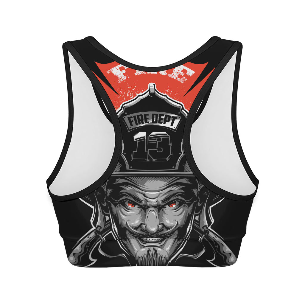 Firefighter Devil Print Women's Sports Bra