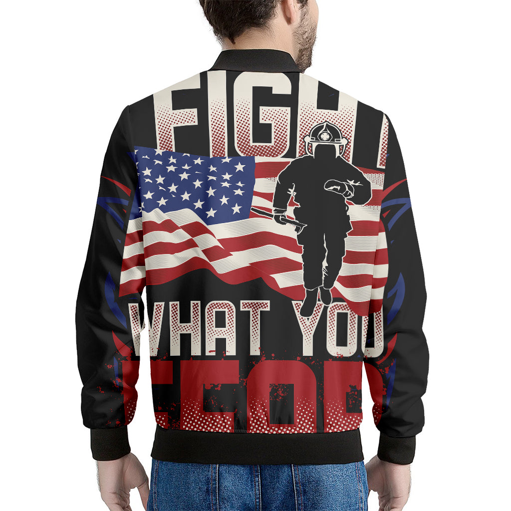 Firefighter I Fight What You Fear Print Men's Bomber Jacket