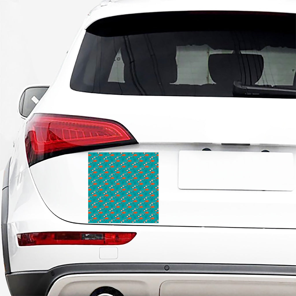 Fish And Jellyfish Pattern Print Car Sticker