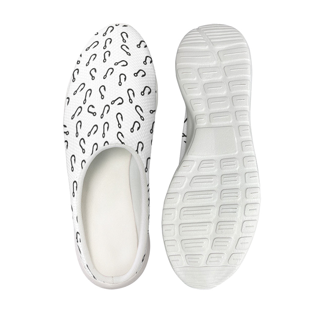 Fish Hook Pattern Print Mesh Casual Shoes