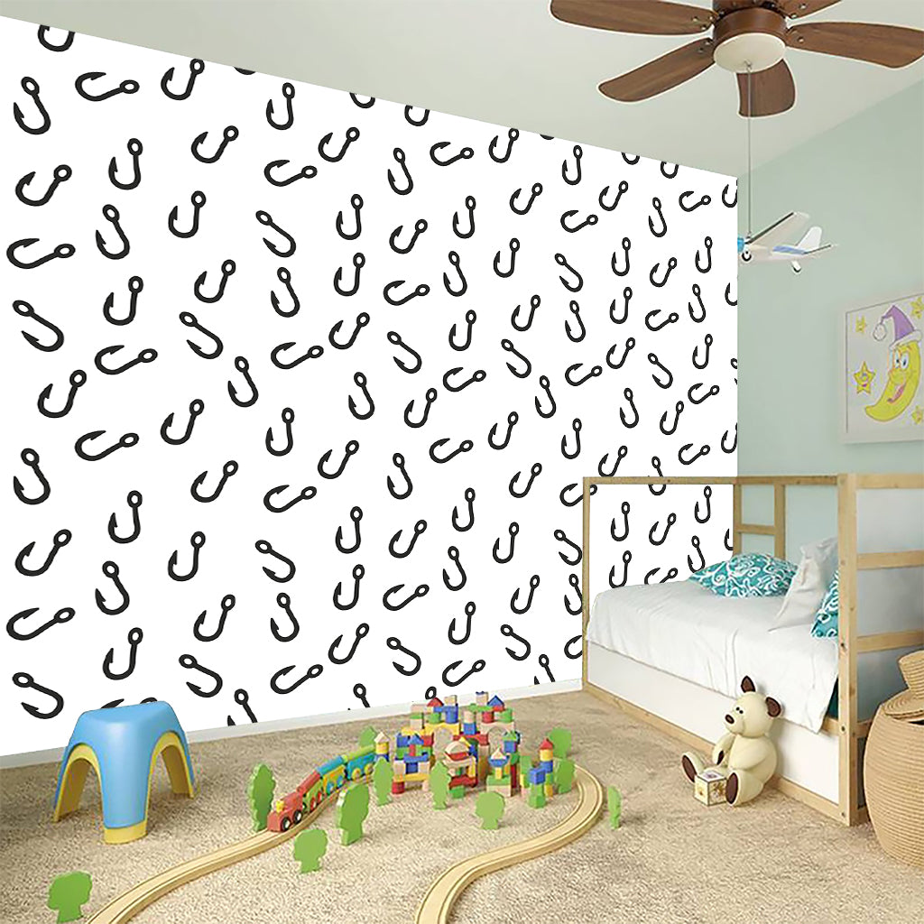 Fish Hook Pattern Print Wall Sticker