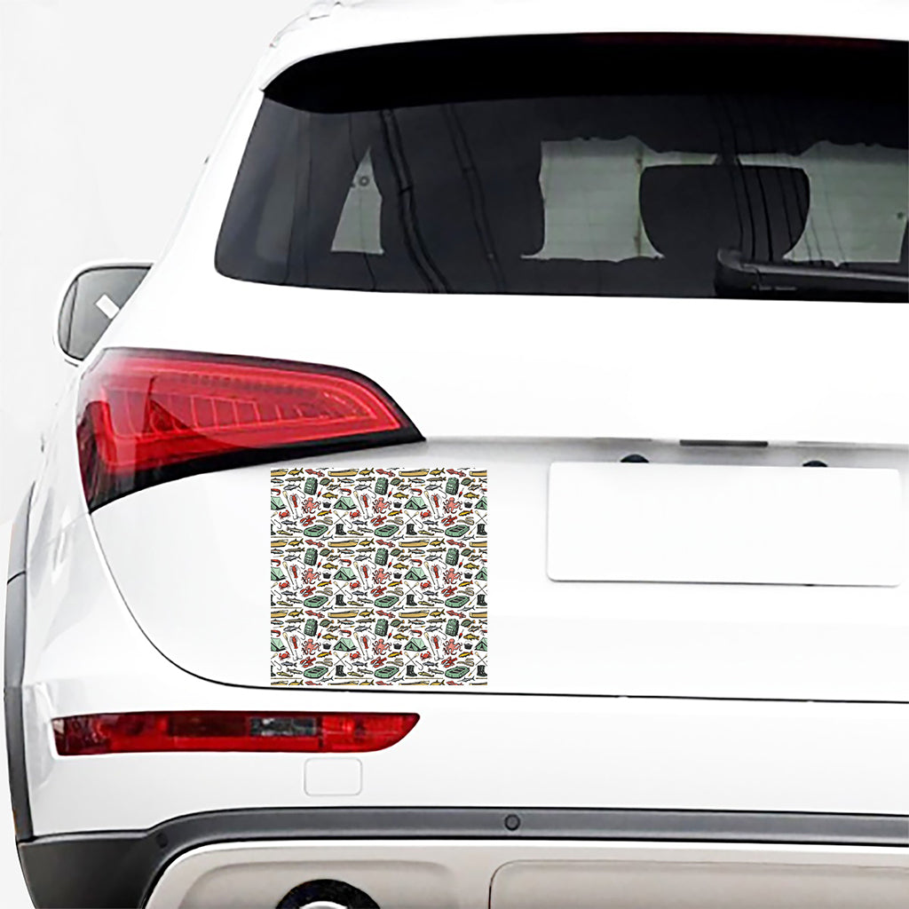 Fishing Equipment Pattern Print Car Sticker