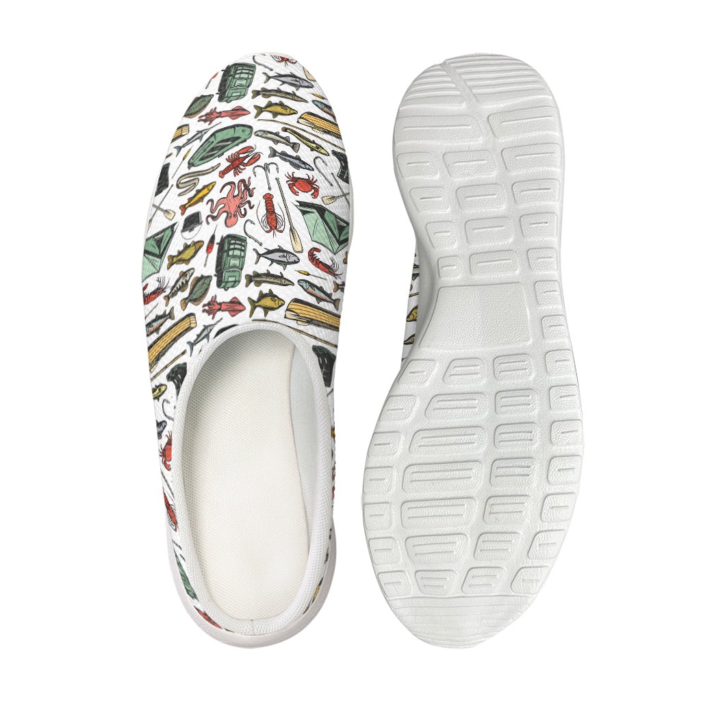 Fishing Equipment Pattern Print Mesh Casual Shoes