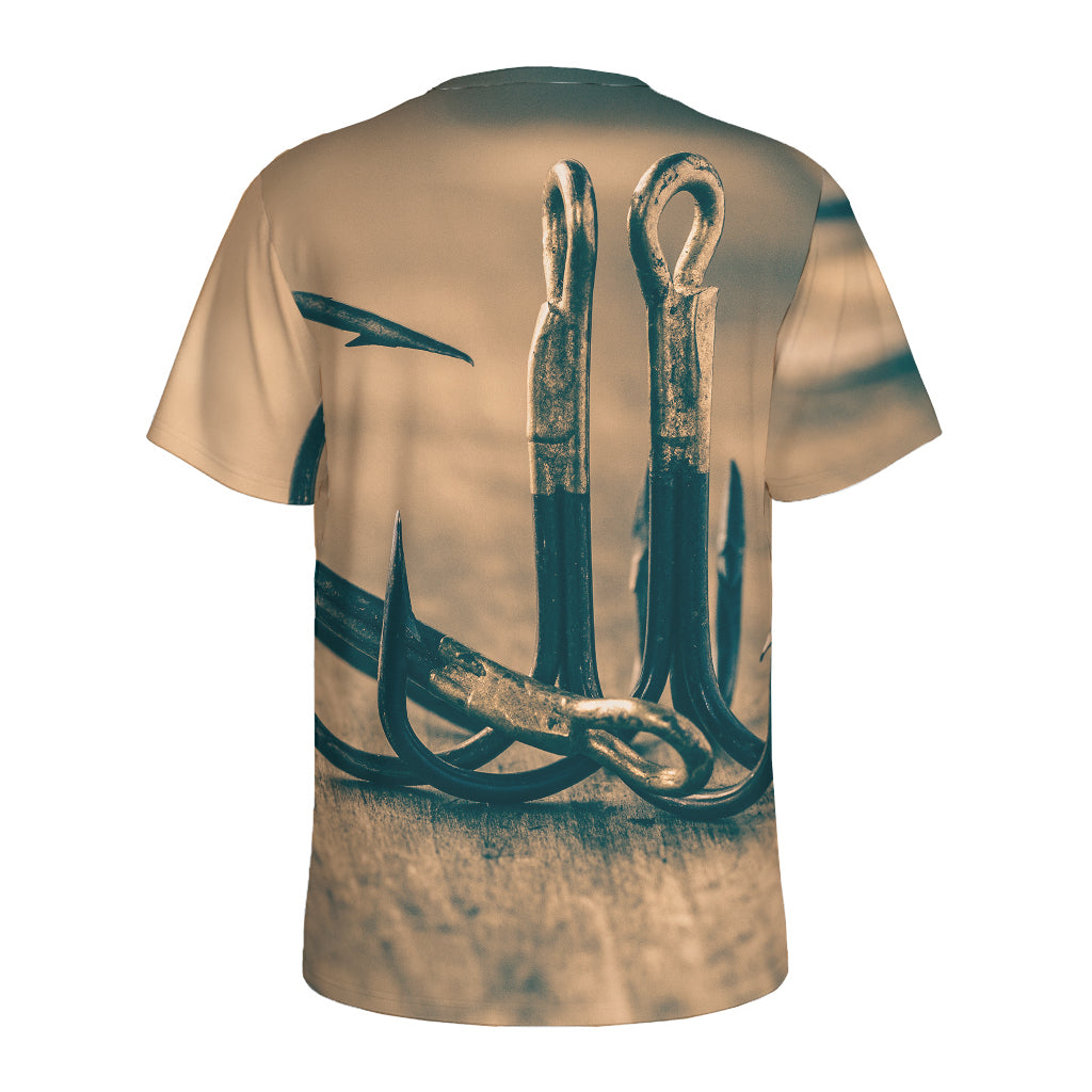 Fishing Hooks Print Men's Sports T-Shirt