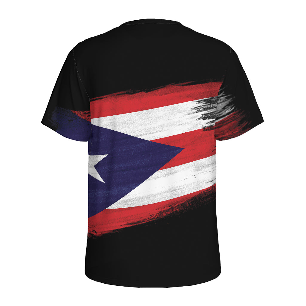 Flag Of Puerto Rico Print Men's Sports T-Shirt
