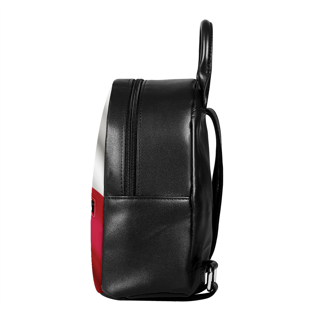Flag Of Texas Print Leather Backpack