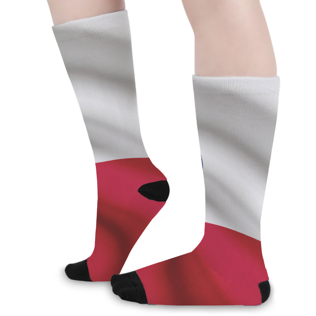 Flag Of Texas Print Long Socks