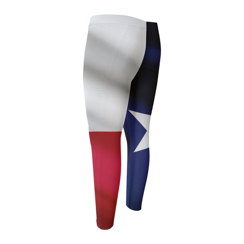 Flag Of Texas Print Men's Compression Pants