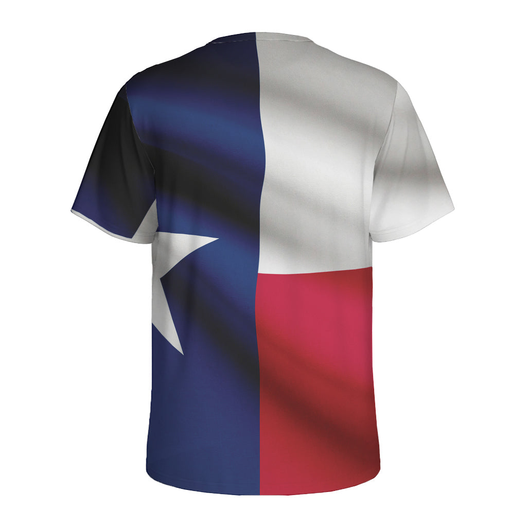 Flag Of Texas Print Men's Sports T-Shirt