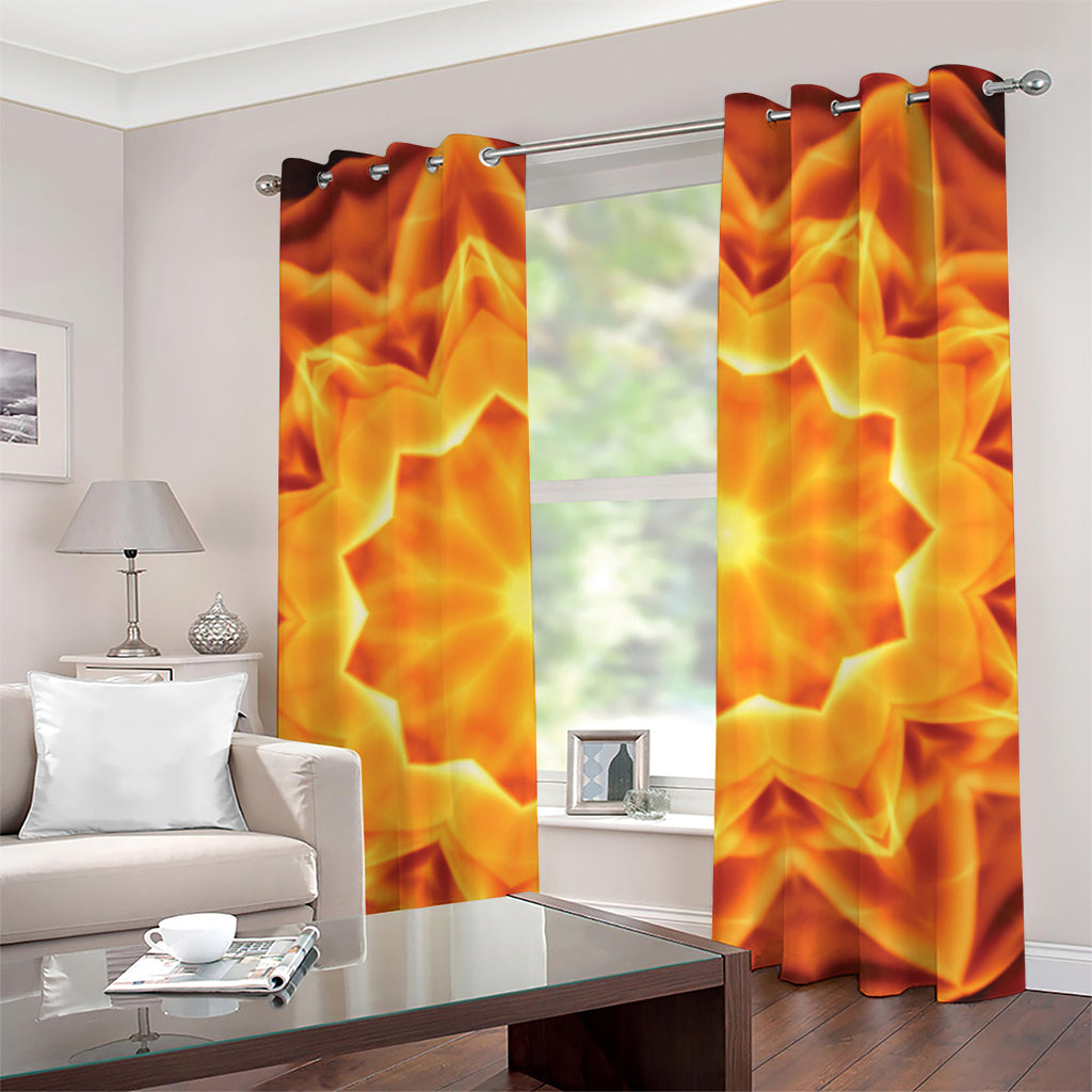 Flame Kaleidoscope Print Grommet Curtains