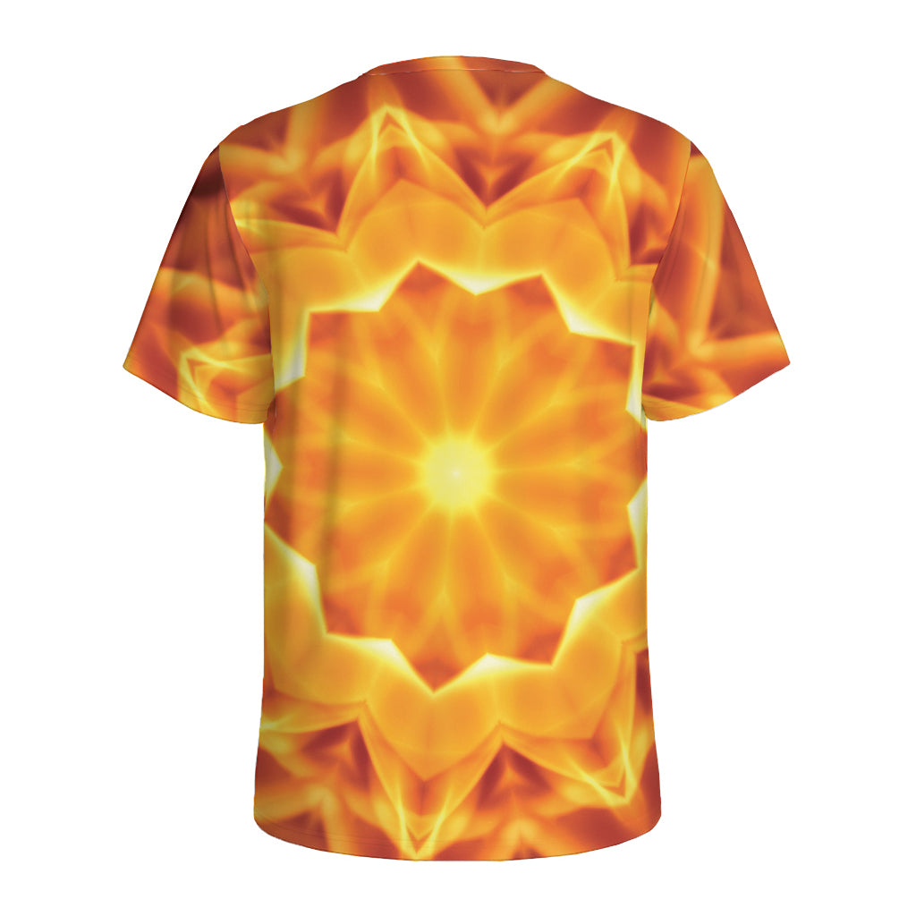 Flame Kaleidoscope Print Men's Sports T-Shirt