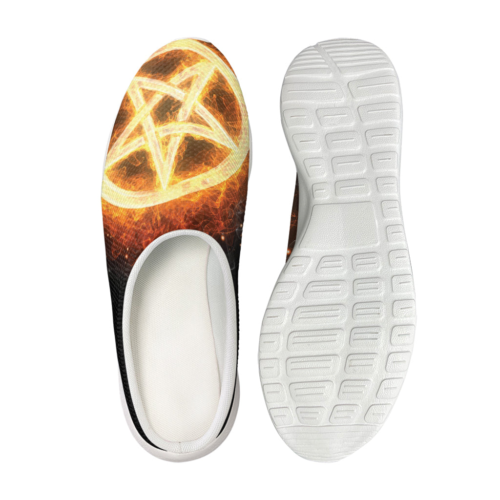 Flame Pentagram Print Mesh Casual Shoes